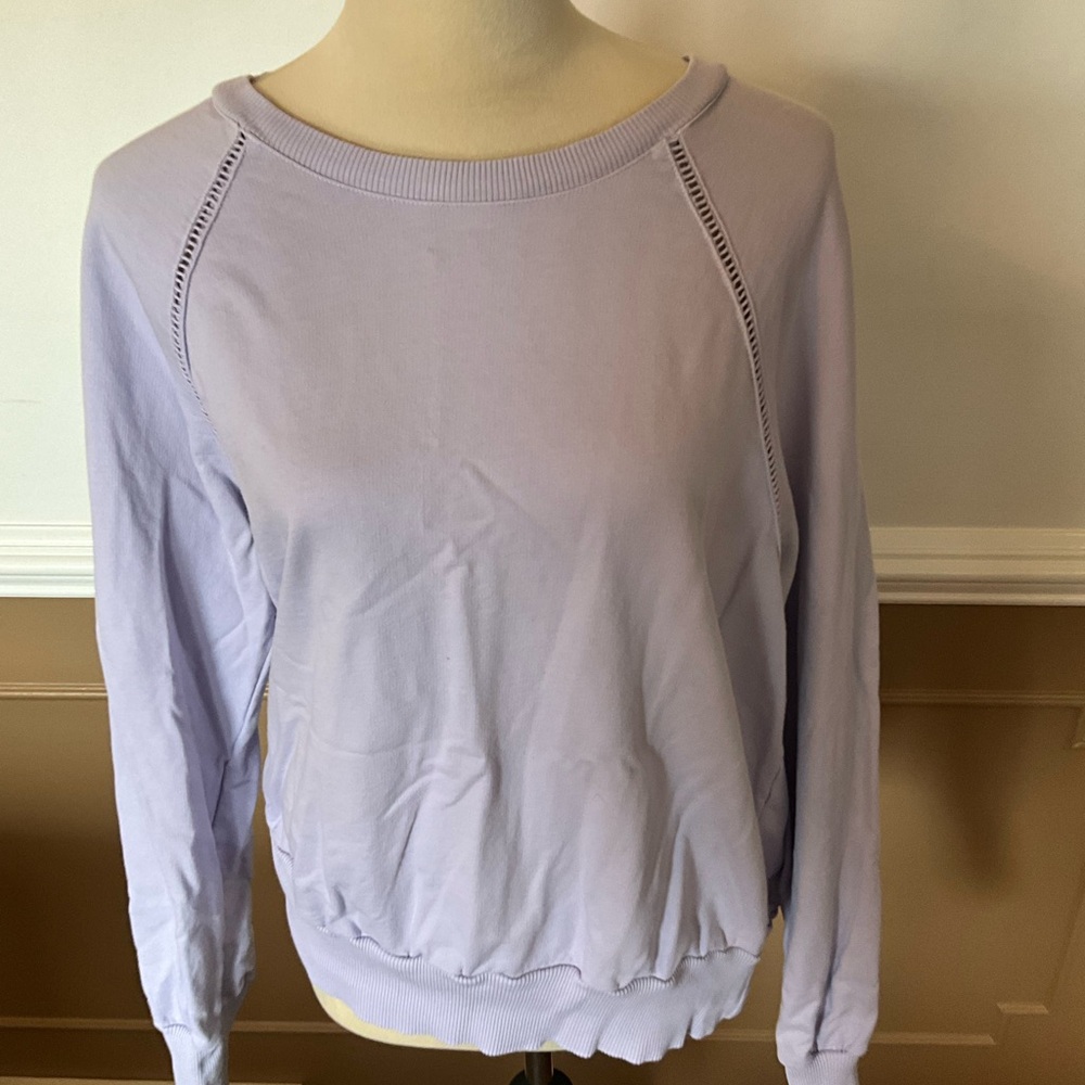 Michael Stars Lilac Long-Sleeve Pullover Sweatshirt